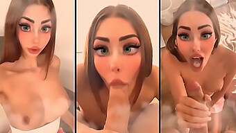 Cute Ahegao Teen Gets A Handjob And Cumshot In Hentai Princess