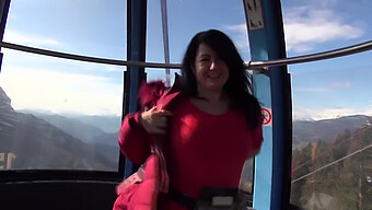 German Milf Enjoys Public Cable Car Ride With A Stranger