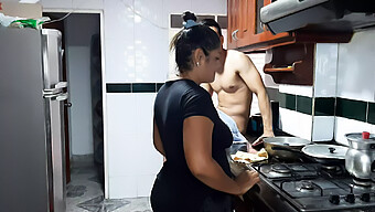 My Stepmother Surprises Me With A Sensual Oral Pleasure In The Kitchen