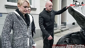 German Blonde Conny Dachs Picked Up In Public For Threesome With Sina Longleg