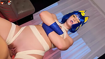 Ankha-Tema Cosplay Med En 18-Årig Pige I Hd Af Sweetiefox