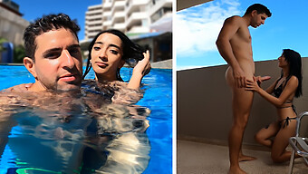 Gata Argentina Quente É Pega Na Piscina E Levada Para O Hotel Para Um Sexo Hardcore