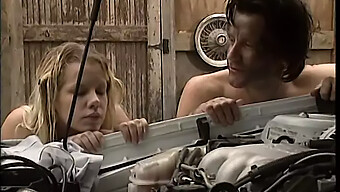 Mechanic Gives Blonde A Deep Throat Blowjob And Facial