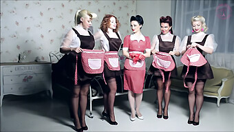 Seductive Maids In A Row: A French And Russian Delight