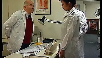 Vintage French Doctor With Big Natural Tits Eats Pussy