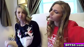 Teen Girls Receive A Surprise Package Containing A Large Penis For Oral Pleasure